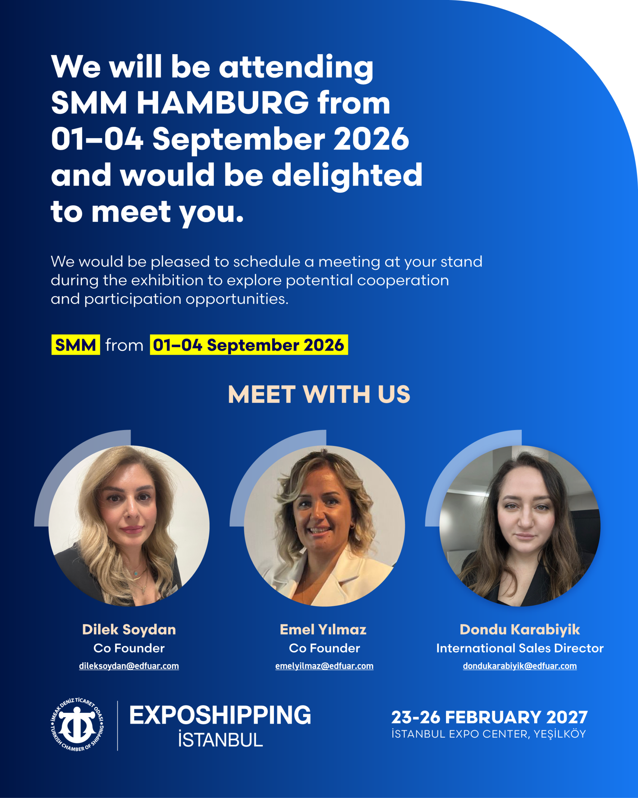 SMM Hamburg meeting invitation from the Exposhipping Istanbul team